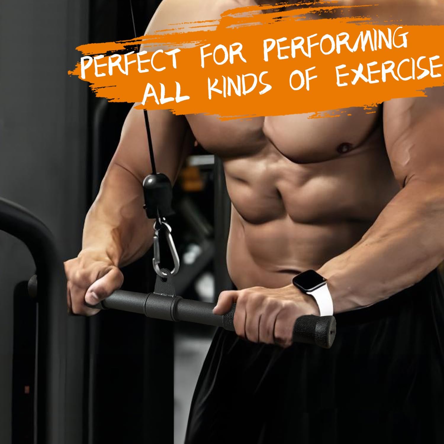 Skiennix Pull Down Bar - 360° Rotating Lat Pulldown Attachment for Cable Machines | Strength Training Accessory