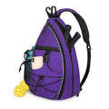 Goloni Pickleball Sling Bag for Men Women, Lightweight Pickleball Backpack with Fence Hook, Large Capacity Pickleball Bag with Anti-Theft Pocket, Water-Resistant for Tennis Padel Sports,Purple