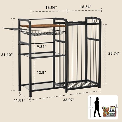 Homsorout Sports Equipment Organizer - Large Capacity Ball Storage with Hooks & Baskets for Garage