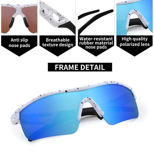 FEISEDY 2Pack Kids Teens Baseball Polarized Sunglasses Sports TR90 Frame Boys Girls Cycling B2454