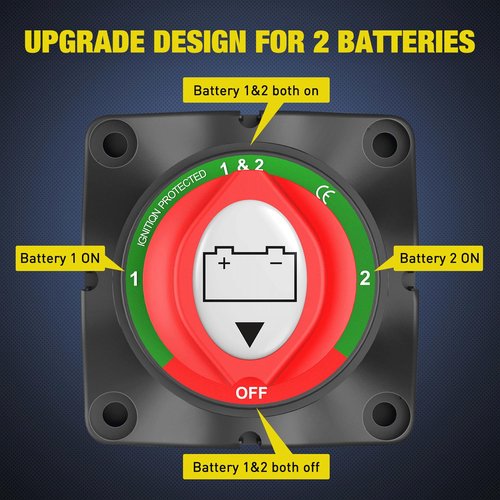 Nilight Battery Switch - 12V-48V Master Cutoff Switch for Marine, RV, Car & ATV | Waterproof Heavy Duty Isolator