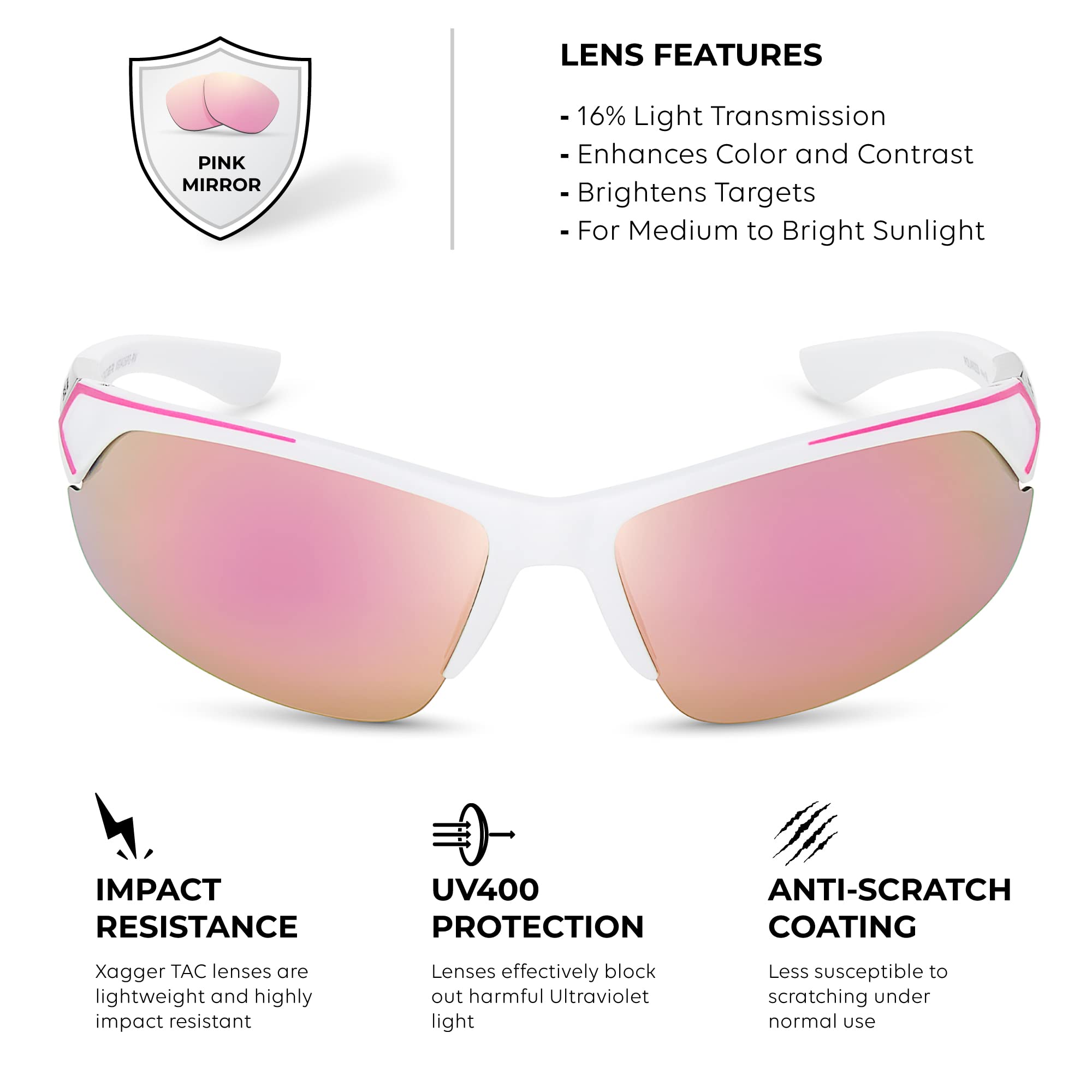 Xagger Polarized Sport Sunglasses for Men Women Wrap Around UV400 Running Baseball Softball Cycling Golf Hiking Fishing Driving Glasses