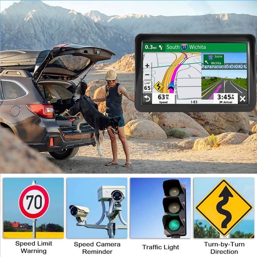 GPS Navigator - 9-Inch Touch Screen with 2026 Maps | Real Voice Turn-by-Turn Directions & Speed Alerts