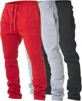 Skiennix Ultra Performance Men's Fleece Sweatpants - Wide Leg, Open Bottom, 3 Pack with Pockets