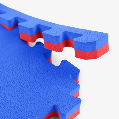 FlooringInc's 1" Thick Foam Tiles, 2'x2' Interlocking Tiles, Ideal Yoga Mat, Gymnastics, Workout Mat for MMA and Jiu Jitsu Training, Reversible Red/Blue, 6 Pack (24 Sq/Ft)