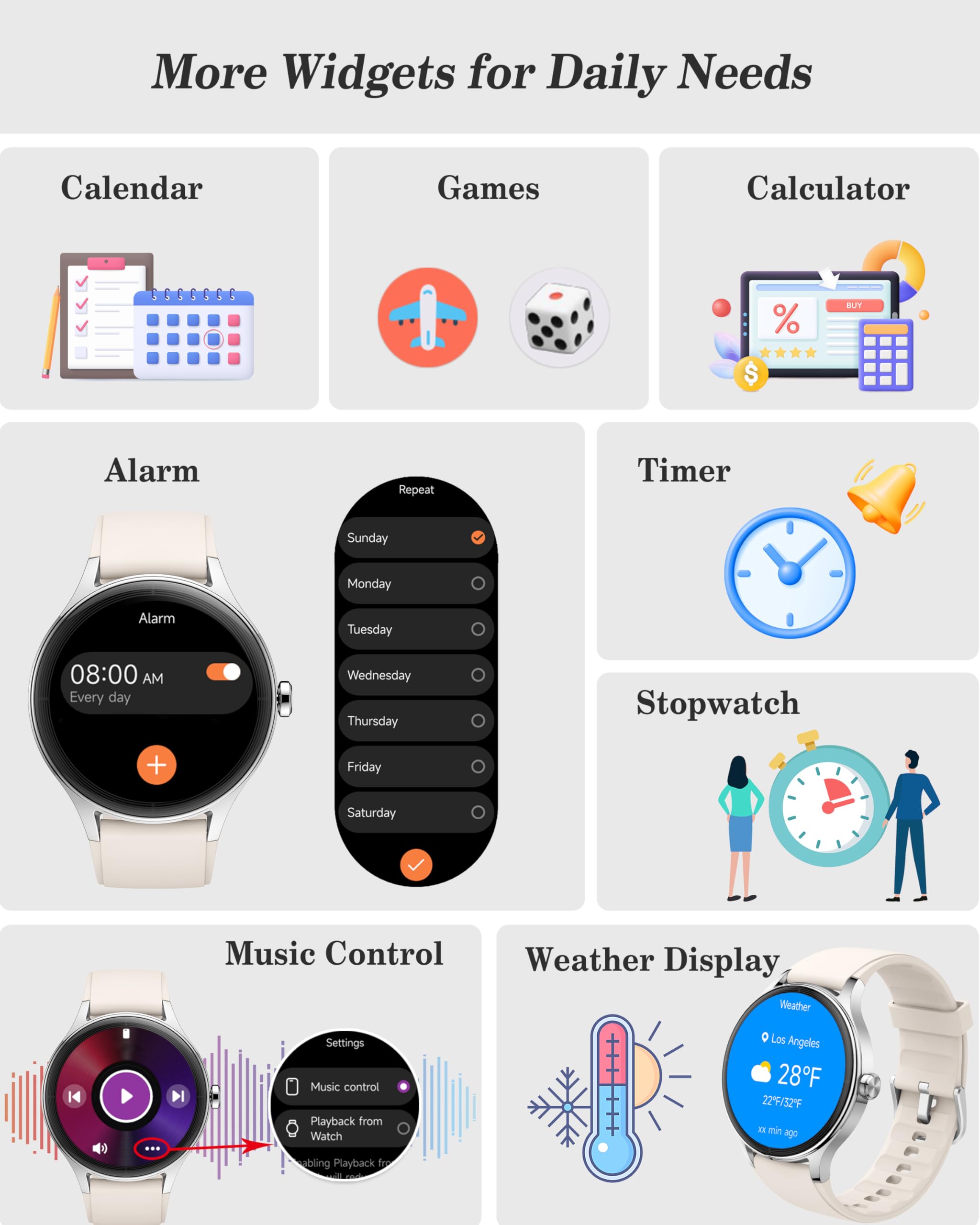 Smart Watch for Women, Ladies & Men, 1.27'' Fitness Watch [41mm case] with Call Receive/Dial, Heart Rate/Stress/Sleep Monitor, AI Voice, IP68 Waterproof Smartwatch with Calendar, Calculator, Games