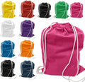 ToteBagFactory Cotton Canvas Drawstring Backpacks - 6-Pack, Reusable, Blank, 14" W x 18" H