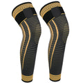 Ruilaibao Long Copper Knee Braces for Women and Men Full Leg Compression Sleeves Anti Sliping Ventilation Long Knee Support with Wraps for ACJ, PCL, Meniscus Tear, Arthritis (Copper, Medium)