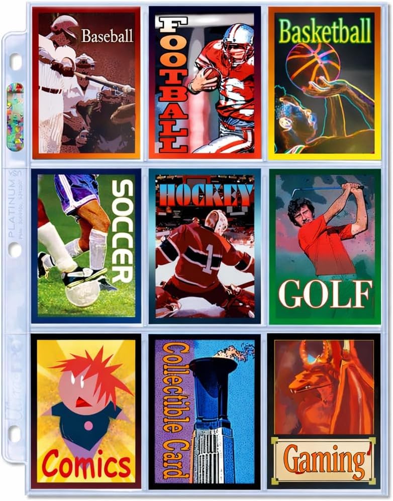 Ultra Pro 9 Pocket Pages - Platinum Series Card Sleeves for Trading Card Binders | 100 Pages