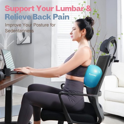 Kisnbld Mini Pilates Ball - 9 Inch Anti-Burst & Slip Resistant Yoga Ball for Stability & Core Strength