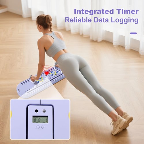 Pilates Board, Multi-Pilates Reformer Set, 6-in-1 Portable Foldable Ab Board Trainer Exercise Machine for Home with Digital Display, Pilates Board for Women
