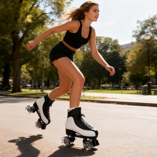 jessie Roller Skates of Women&Men, Adult Breathable PU Leather Flash Wheels Roller Skates for Beginners Professionals Indoor Outdoor