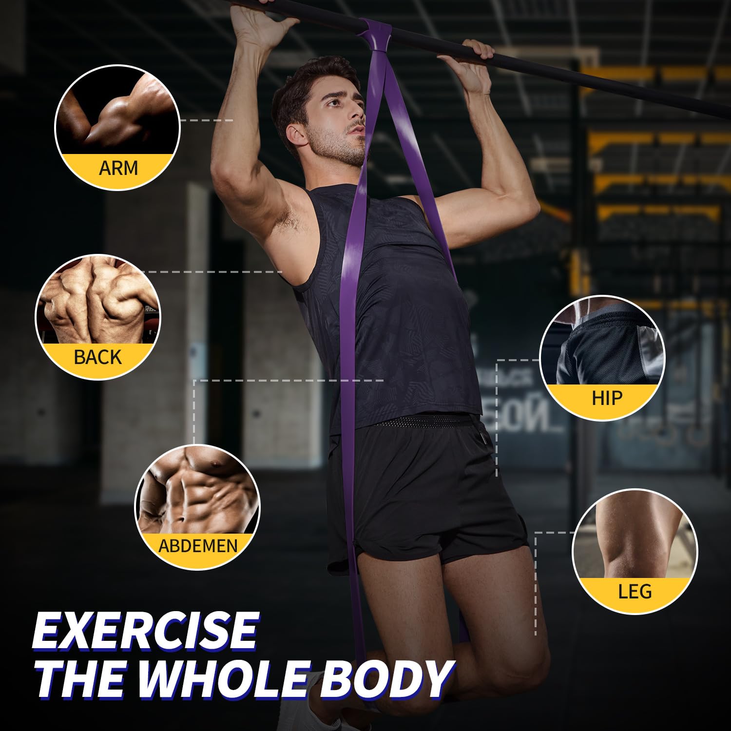 Pull Up Bands, Resistance Band, Pull Up Assistance Band, Long Exercise Workout Resistance Bands Set for Working Out, Fitness, Training, Physical Therapy for Men Women