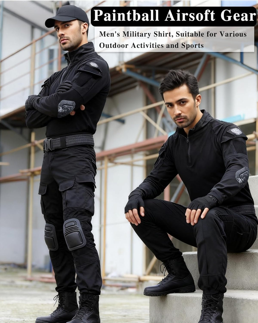 Skiennix Men's Tactical Combat Shirt - Lightweight Long Sleeve Military BDU Top | Zippered Design