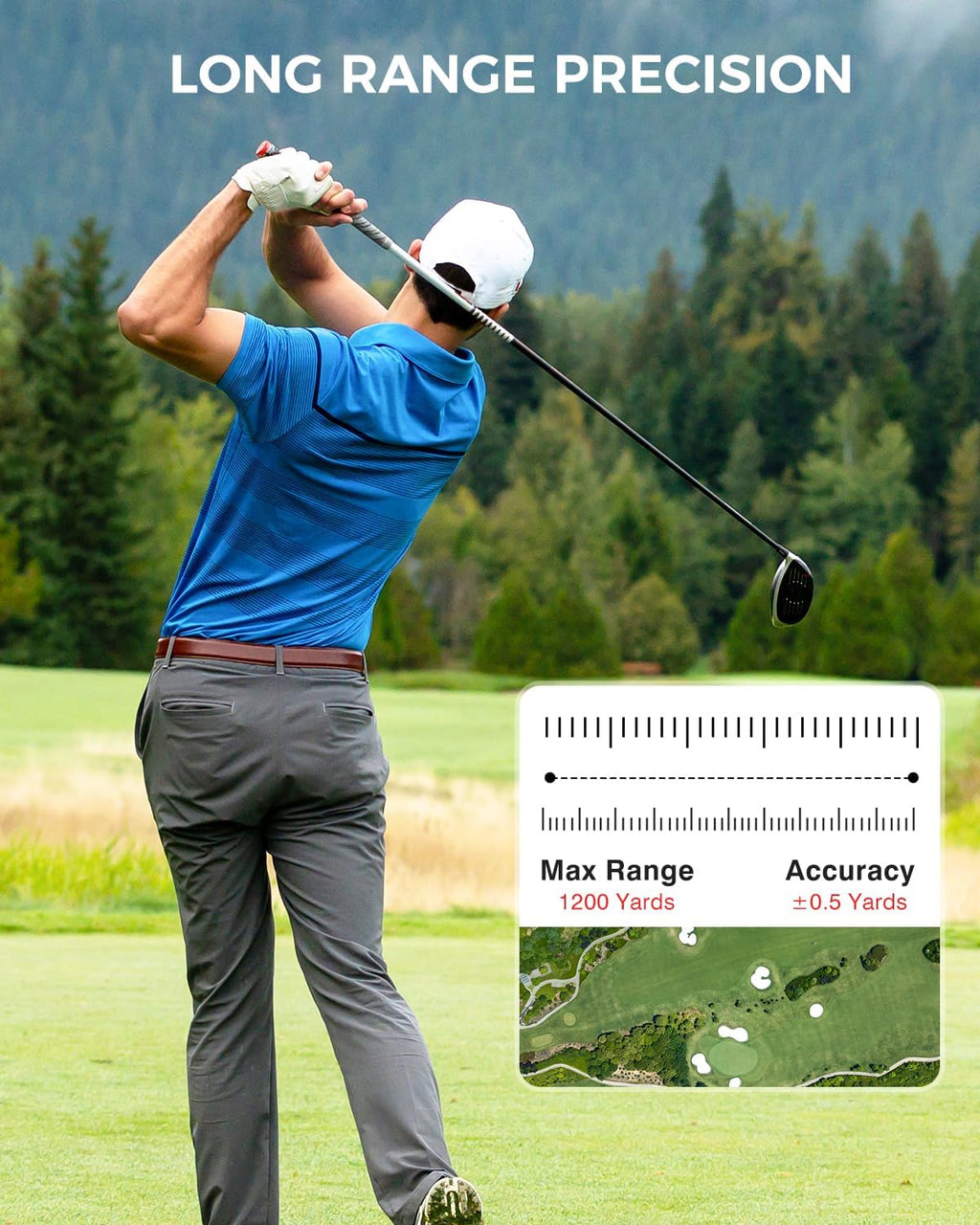 Skiennix Golf Rangefinder - 1200 Yards Laser Range Finder with Slope, Flag Pole Locking & 7X Magnification