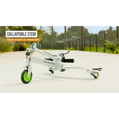 Razor DLX PowerWing Caster Scooter, 3 Urethane Wheels for Taller Riders, Hand Brake, Adjustable Handlebar Height, Folds for Easy Transport & Storage