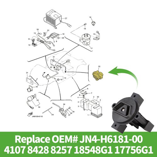 10L0L Golf Cart 2 Prong DC Charger Plug Receptacle for 36 Volt Club Car All Year, EZGO Pre-1983, Yamaha G14/G16 Electric Models, OEM 18548G1, JN4-H6181-00, 8428