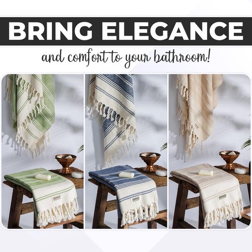 DEMMEX Organic Diamond Turkish Bath & Beach Towel - 100% Oeko-TEX Certified, Ultra-Soft, Quick-Dry, 71"x36", Beige