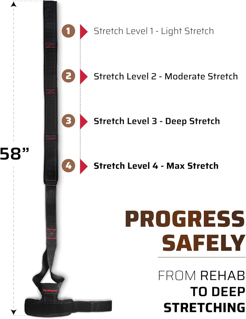 Quad Stretcher - Secure Quad Stretch Strap with Ankle Support | 4-Loop Stretch Band for Mobility & Recovery