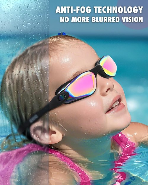 Aegend Swim Goggles - No-Leak Kids Swimming Goggles for Ages 3-14 | Clear Vision & Comfort