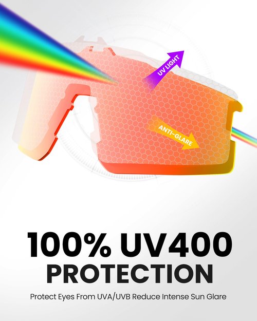 OutdoorMaster Hawk II Polarized Sports Sunglasses for Men Women, TAC UV400 Protection TR90 Frame Cycling Sunglasses, Baseball Running Fishing Golf, REVO Red Cat.3