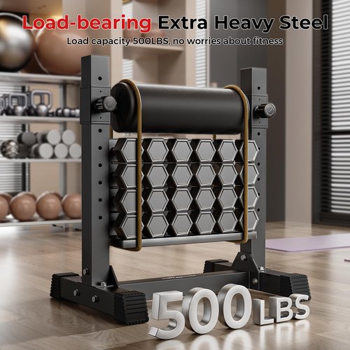 BODYRHYTHM Bulgarian Split Squat Stand, Single Leg Squat Roller Stand with 9 Adjustable Roller Heights for Squats, Leg Lunges, Lower Body Training. (Black)