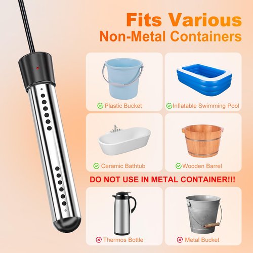 COOLIGO Portable Camping Shower with Heater, 6000mAh Rechargeable Camping Shower with 2000W Auto-Off Immersion Heater, LED Display, Heated Outdoor Shower for Travel, Hiking, Car