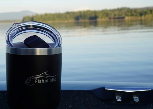 Fishoholic Tumbler - 20oz or 30oz Stainless Steel Mug with Magnetic Slide Lid | Double Wall, Vacuum Insulated for Hot & Cold Drinks