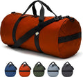NorthStarSports Large Diamond Ripstop Duffle Bag - Ultra Tough, Weatherproof & Packable (14" x 30", 75L, Orange)