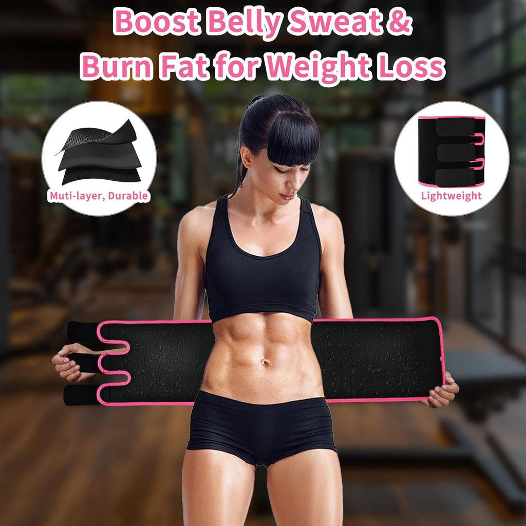 Skiennix Sweat Waist Trainer - Adjustable Waist Trimmer Belt for Effective Workout | Unisex Fitness Wrap