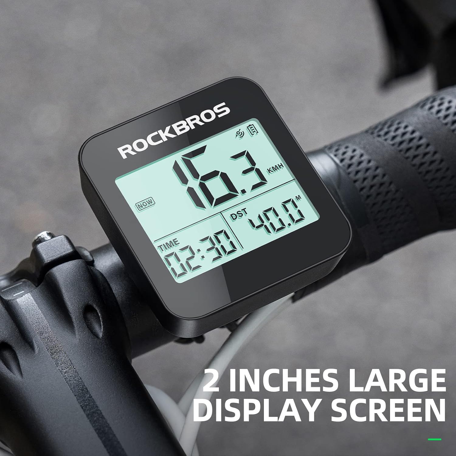 ROCKBROS GPS Bike Computer - Waterproof Cycling Odometer with Automatic Backlight & Large Display