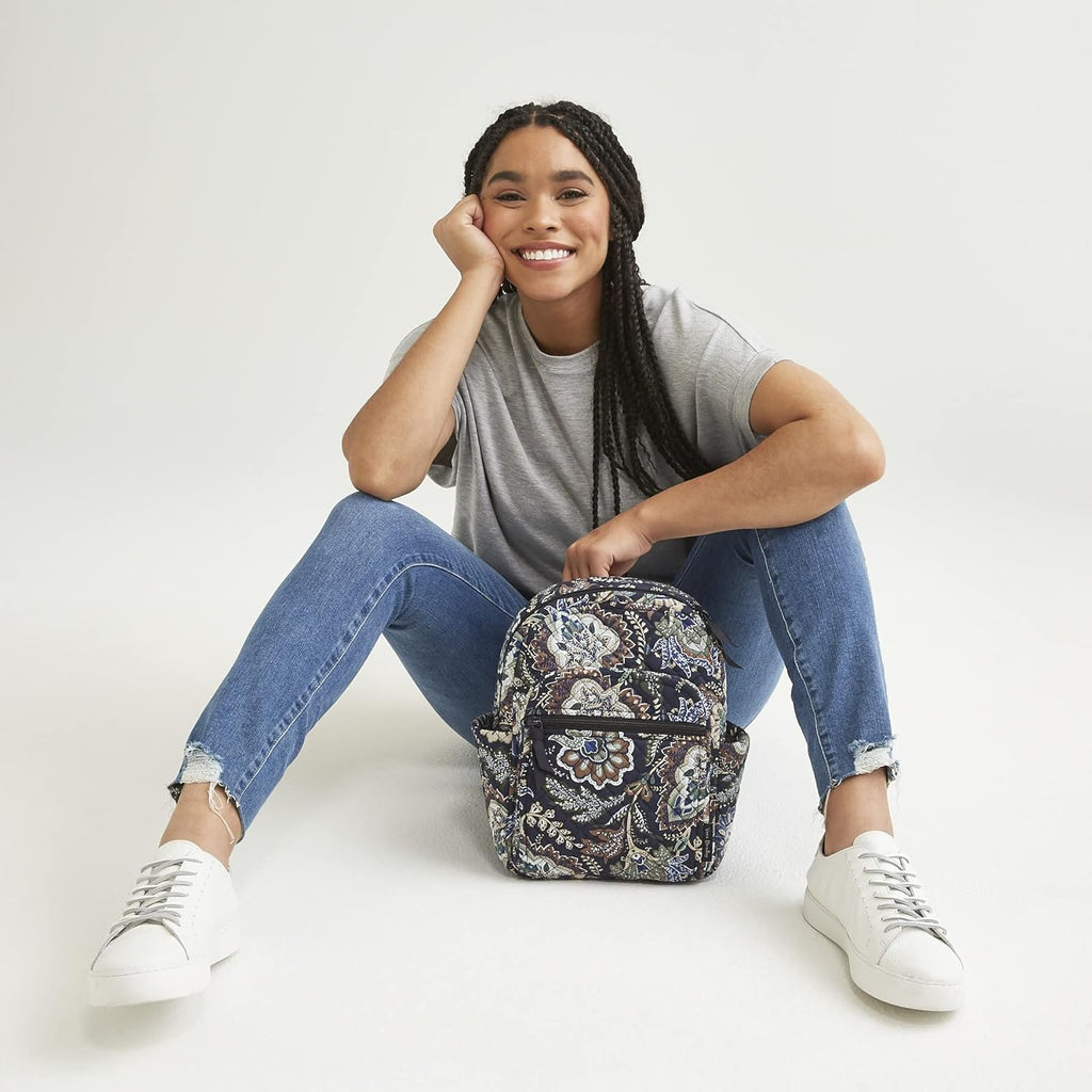 Vera Bradley Small Cotton Backpack - Stylish True Navy Design | Perfect for Everyday Use