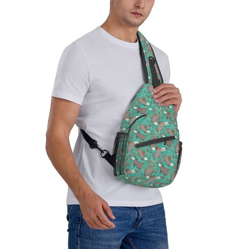 Biunnru Possums Sling Daypacks Crossbody Backpack Chest Bag Lightweight Shoulder Bag Travel Hiking Cycling For Men Women