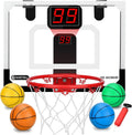 Skiennix Mini Basketball Hoop Set - Indoor Wall-Mount Basketball Goal with 4 Toddler Balls | Fun for Kids & Adults