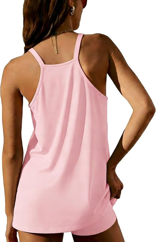 Ekouaer Women's Pajama Set - Soft Cami & Short Sleepwear with Pockets | V-Neck Loungewear