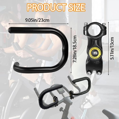 1 Pair U-Handlebar Extender for Indoor Spin Bikes,Get a Comfortable Upright Ride & Multiple Grip Positions to Relieve Strain.
