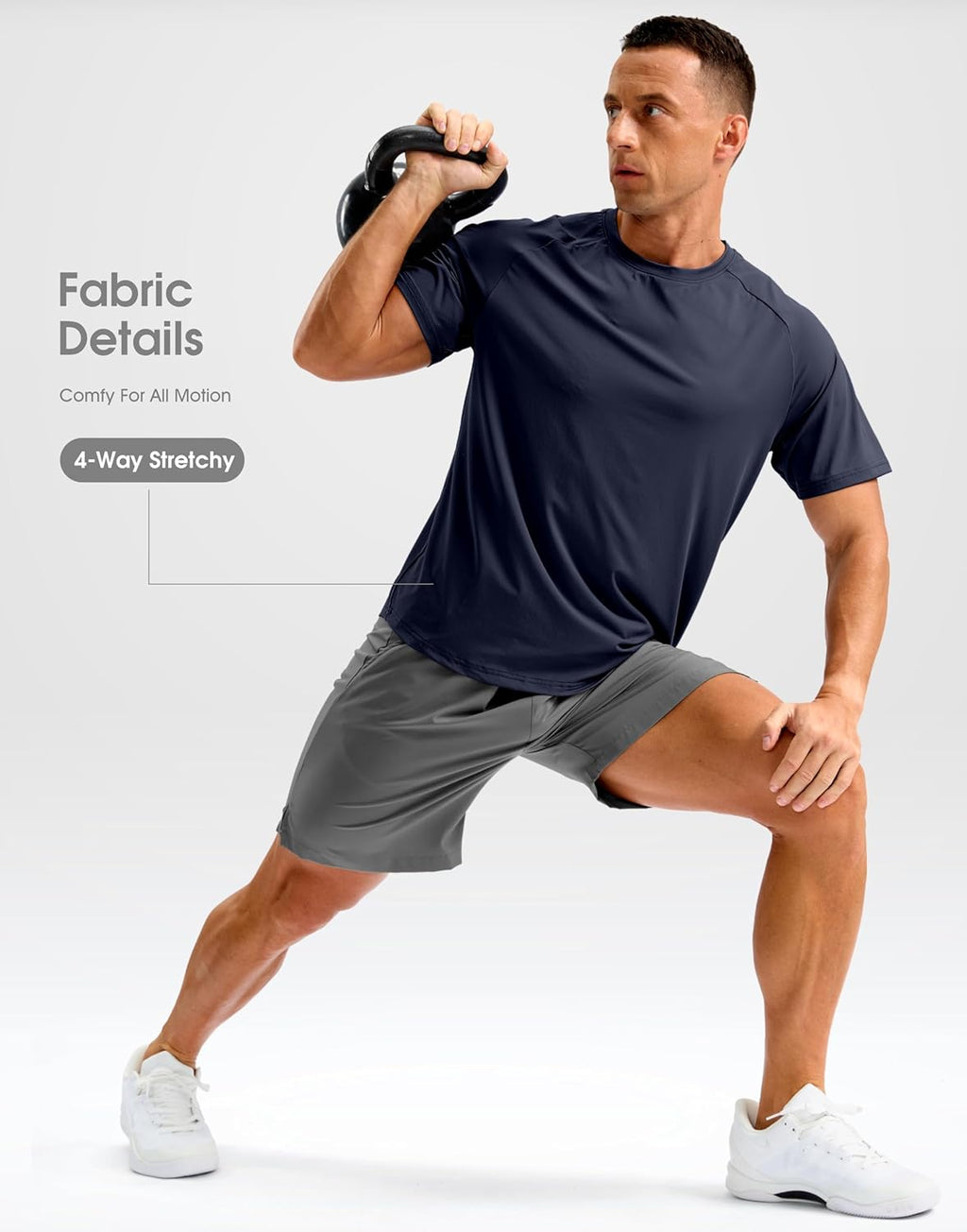Soothfeel Men's Quick-Dry Athletic Running T-Shirts - Short Sleeve Moisture-Wicking Gym Tees