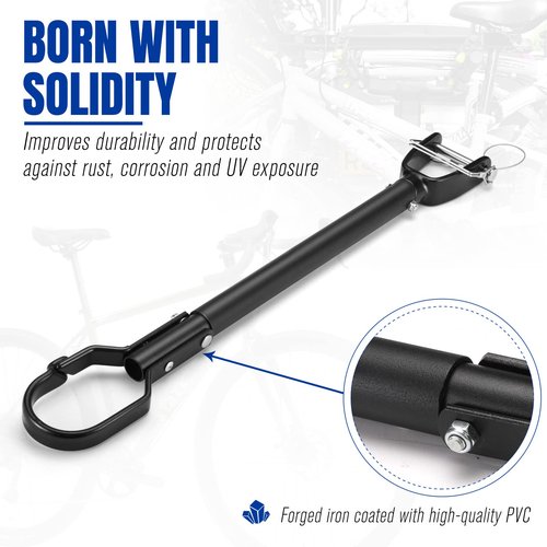 BUNKER INDUST Bike Bar Adapter Bike Rack, Bicycle Top Tube Cross Bar Rack Adjustable Bike Frame for Bike and Ebike, Wight Capacity 70 LBS