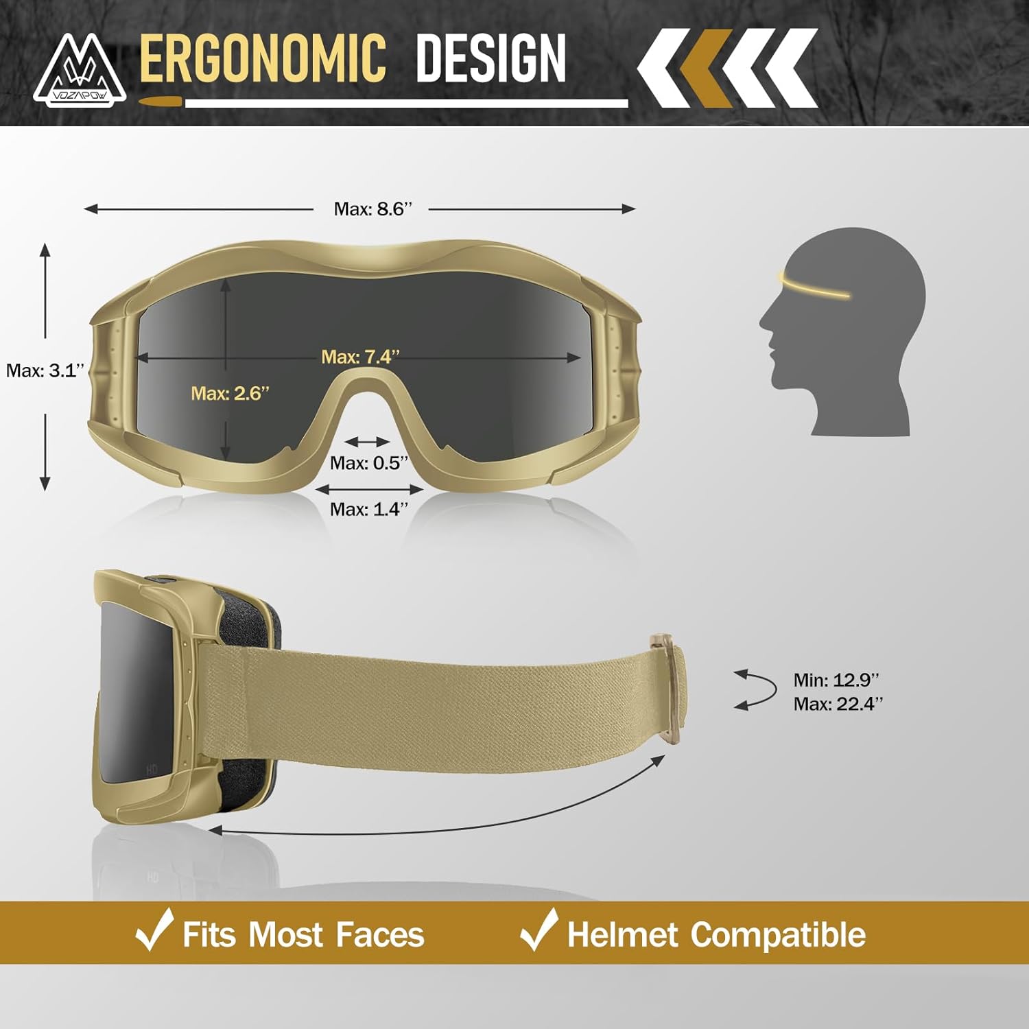 Airsoft Goggles - ANSI Z87.1 Certified Anti-Fog Safety Glasses | Impact Resistant Tactical Design