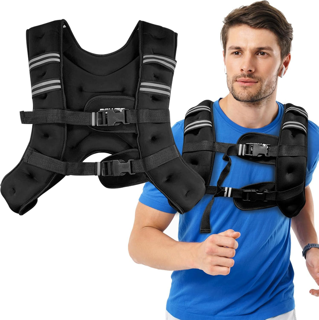 POWER GUIDANCE Weighted Vest - Adjustable & Reflective Workout Gear for Running, Jogging, Walking, & Strength Training