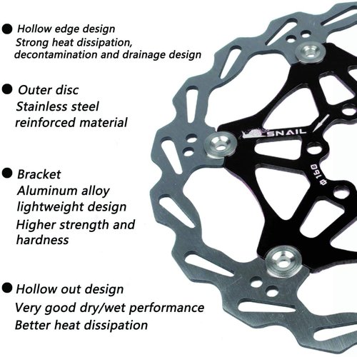 Newgoal 160mm 180mm Bicycle Disc Brake Rotor Bike Disc Brake Sets with 6 Bolts Fit for Road Bike,Mountain Bike,MTB,BMX（Aluminum Alloy and Stainless Steel）