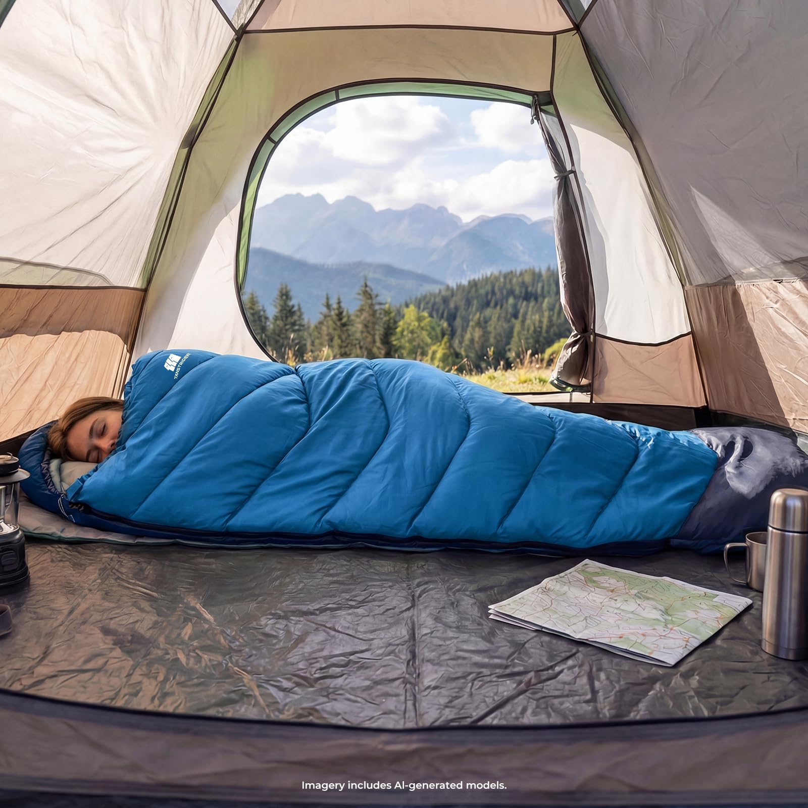 TANSTRIDER Sleeping Bags for Adults Cold Weather,3-4 Season 5lb Portable Sleeping Bag for Kids Girls Boys with Compression Sack,Camping Essentials Gear, Hiking,Travel,Backpacking,Outdoor & Indoor