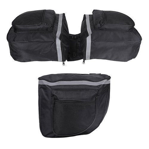 Estink Rear Carrier Bag, 25L Large Capacity 600d Fabric Mountain Road Rack Rear Seat Tail Carrier Trunk Double Pannier Bag Cycling Organizer, Black