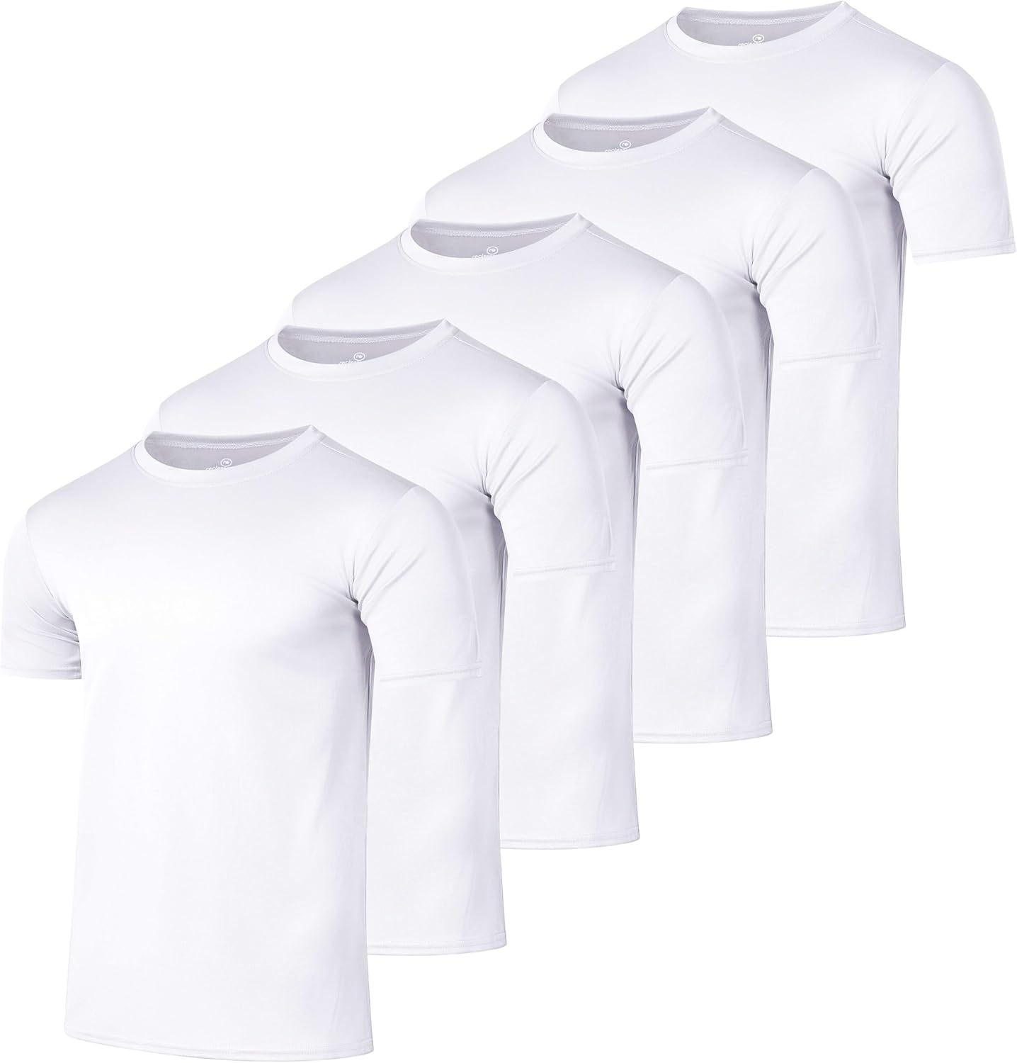 Real Essentials Men's Mesh Short Sleeve Crew Neck T-Shirt - 5 Pack Athletic Workout Tee (Big & Tall)