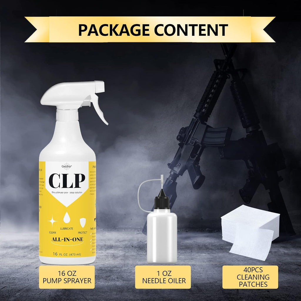 Qucship Premium Gun Lubricant - Multi-Purpose Cleaning Kit with Oil & Cleaner | 16 oz Size