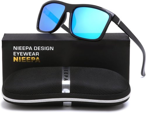 NIEEPA Men's Sports Polarized Sunglasses Square Frame Glasses NP1007