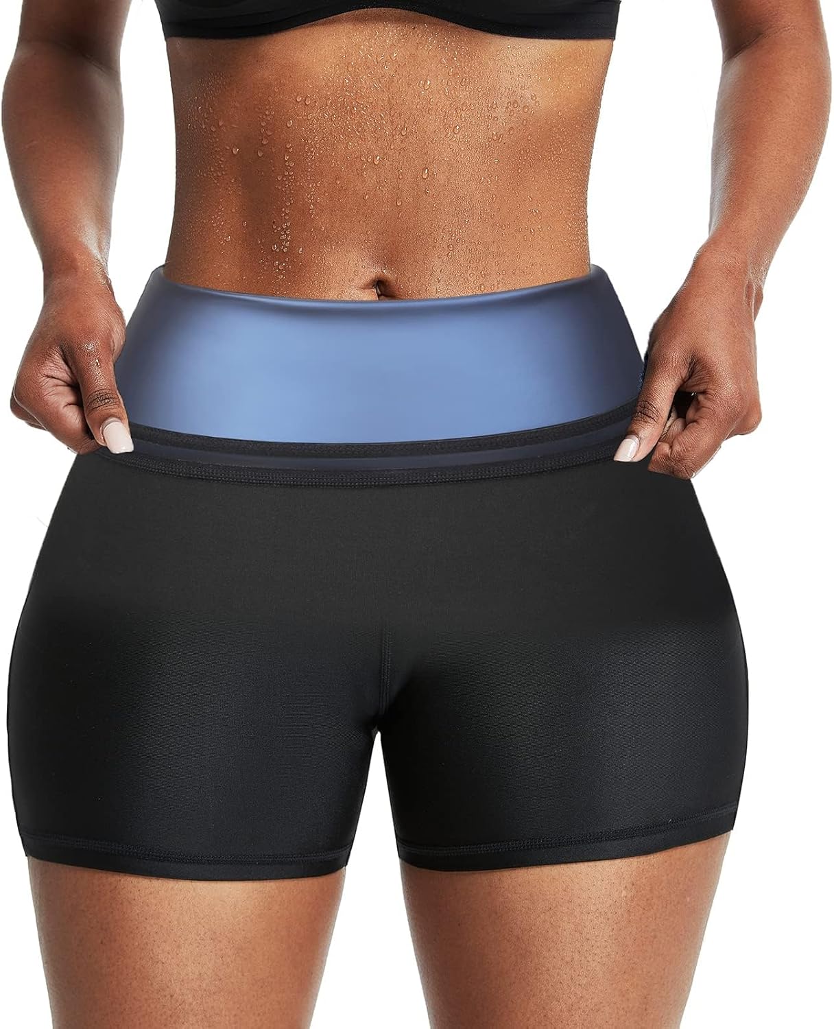 Skiennix Sauna Sweat Shorts - Compression Workout Pants for Tummy Control | Gym Exercise Body Shaper