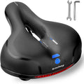 Skiennix Comfort Bike Seat - Wide Memory Foam Padded Saddle with Dual Shock Absorption | Universal Fit for Indoor/Outdoor Use