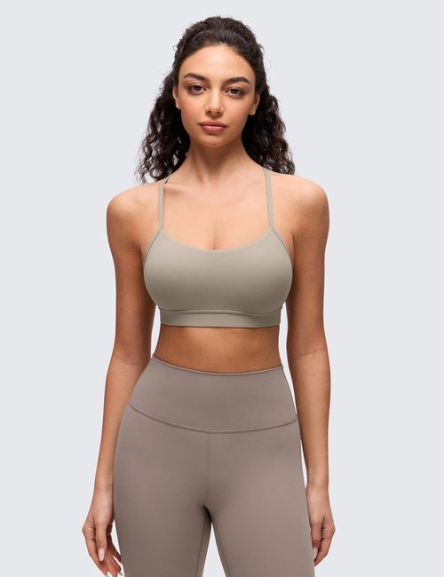 CRZ YOGA Y Back Sports Bra for Women - Padded Racerback, Low Impact Yoga Top in Butterluxe Fabric
