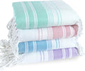 Skiennix 4 Pack Cotton Turkish Beach Towels - Lightweight, Quick-Dry, Oversized XL for Travel & Pool